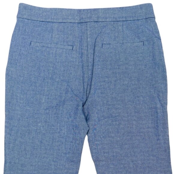 LOFT Women's EUC Pintuck Flare Leg Pants Blue/White Micro-Dot | Size 12 - Picture 6 of 9